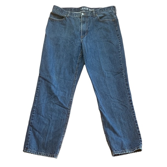 Lands' End Traditional Fit Blue Mens Straight Leg Jeans Size 37. - Picture 1 of 6